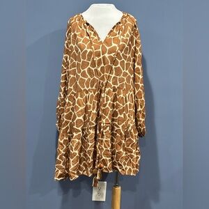 Aghata Midi Dress TU Women’s Giraffe Animal Print One Size